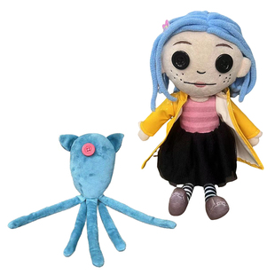 Coraline Doll鬼妈妈卡洛琳布偶 小女孩纽扣眼毛绒玩具章鱼公仔