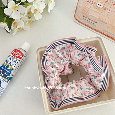 复古花边气质款韩风碎花大肠发圈