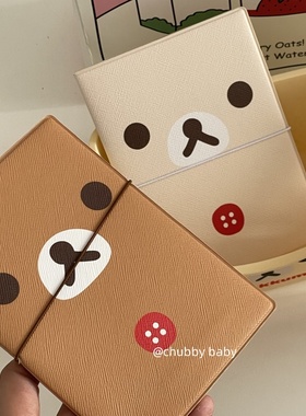 chubbybaby古早轻松熊护照保护套收纳册可爱手账仿皮证件便携卡包