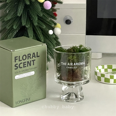 chubbybaby*满满ins风治愈系青苔松木自然款玻璃扩香杯桌面装饰