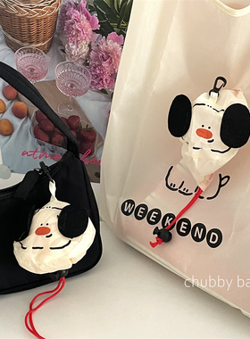 chubbybaby*可爱卡通小狗折叠购物袋便携超市环保袋轻便收纳袋