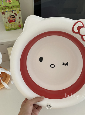 chubbybaby*可折叠 经典红色可爱小猫咪折叠可挂学生宿舍脸盆