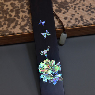 檀木书签非遗贝壳镶嵌定制刻字手工流苏平安扣文创礼品送长辈师生