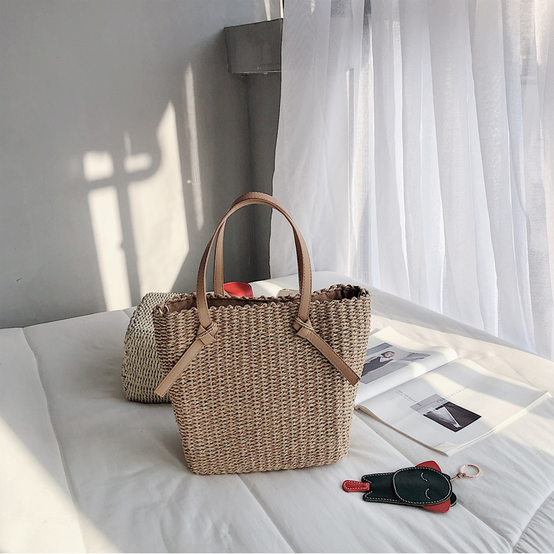 包包女2020新款草编包斜跨单肩沙滩度假小清新手提包大容量编织包|msdalam kategori Beg kulit/wanita/beg lelaki, beg Ms. - dari Buy2taobao.com untuk memberikan perkhidmatan ejen Taobao profesional membeli