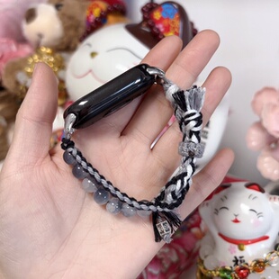 适用小米手环10nfc表带8pro华为watch苹果S9编织手链红米腕带中性