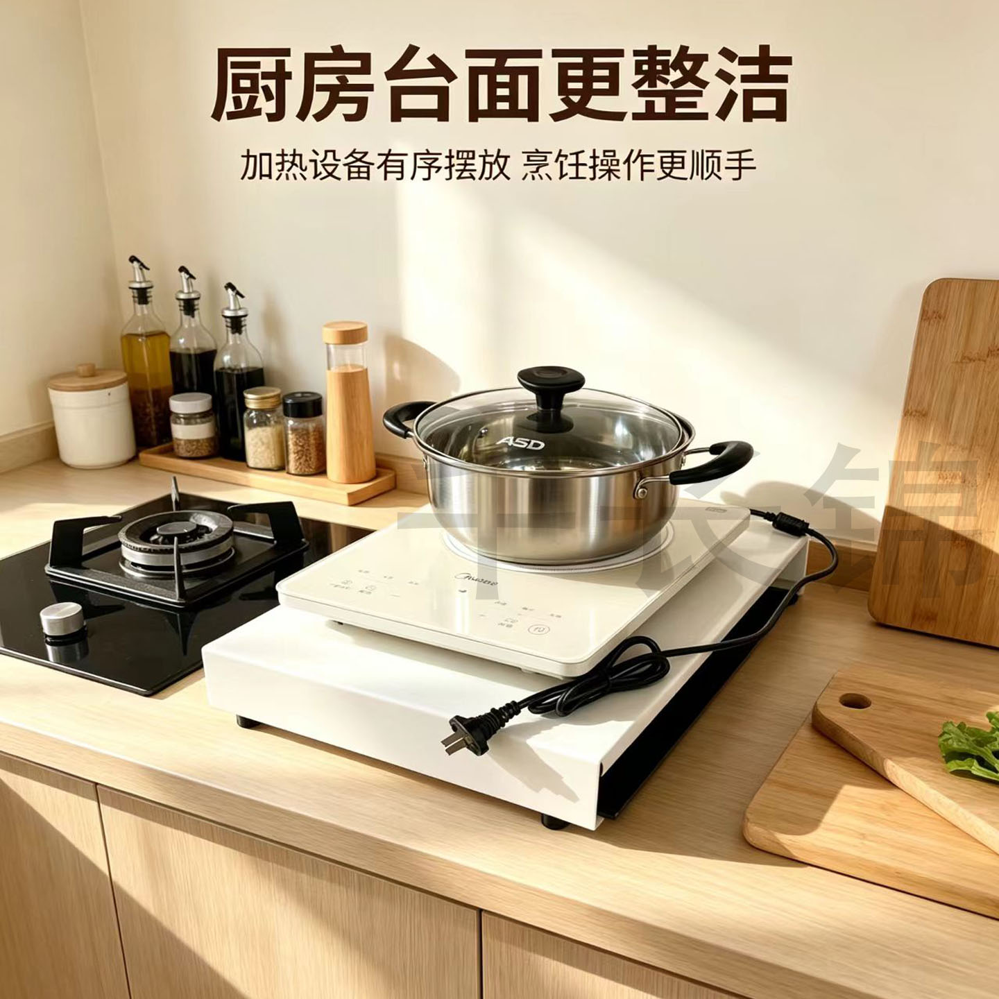 加厚收纳架煤气灶盖板罩电磁炉支架燃气灶底座架托家用灶台锅架子图片