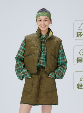 TRIP&CO女秋冬保暖棉马夹甲时尚双面穿短袖上衣套装