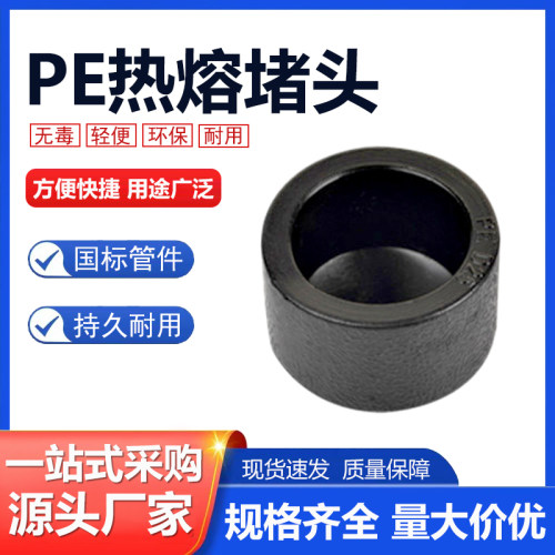 PE堵头承插式官帽闷头封头水管管材热熔配件4分20 25 32 40 50 63