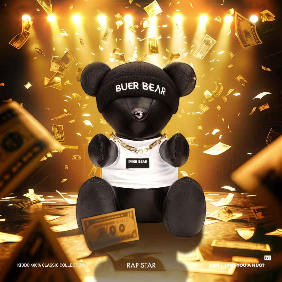 BUERBEAR布尔熊Kiddo说唱巨星抱抱熊玩偶毛绒潮流玩具公仔礼物