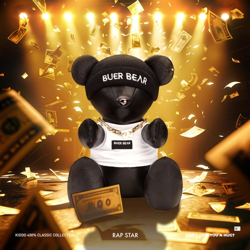 BUERBEAR布尔熊Kiddo说唱巨星抱抱熊玩偶毛绒潮流玩具公仔礼物
