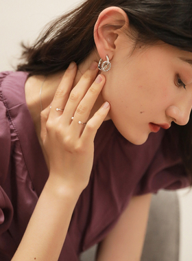 925银珍珠开口戒指法式复古