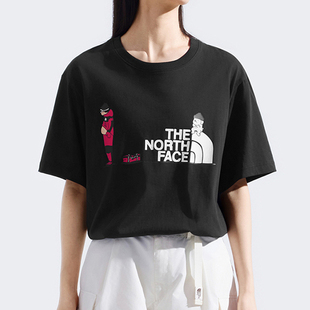 TheNorthFace北面t恤男女款25春夏户外运动吸湿印花圆领短袖8HNE