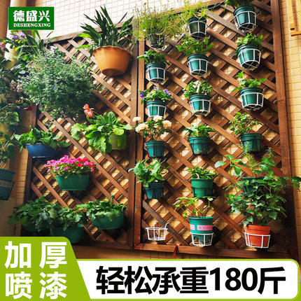 小院篱笆墙防腐木栅栏网格爬藤花架户外庭院花园围栏阳台植物装饰