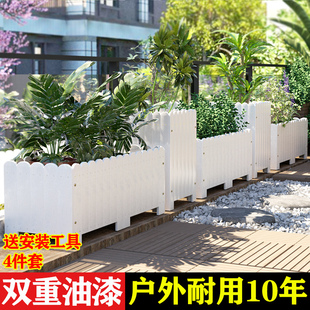 防腐木花箱户外庭院种植箱特大号花盆长方形木花槽花池阳台种菜箱