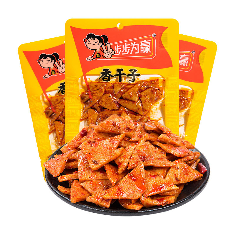 步步为赢香干子50g香辣豆干三角干解馋豆腐干休闲麻辣零食小吃