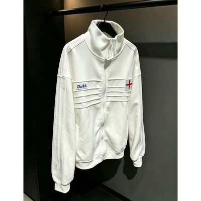 英格兰压皱贴标刺绣训练服夹克
