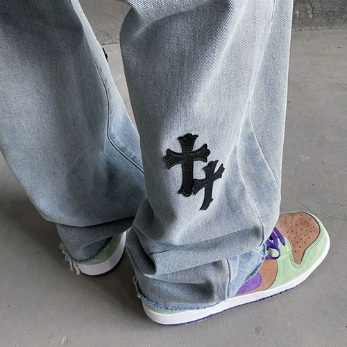 Tide, осенние прямые свободные джинсы, штаны, в американском стиле, свободный крой