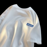 克莱因蓝华夫格重磅短袖男士t恤潮牌夏季潮流ins宽松大码oversize