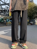 Мужские японские ретро универсальные демисезонные спортивные штаны, свободный прямой крой