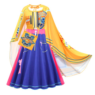 猎魔女团主唱鲁米连衣裙斗篷两件套Huntrix女童长袖猎魅舞台礼服