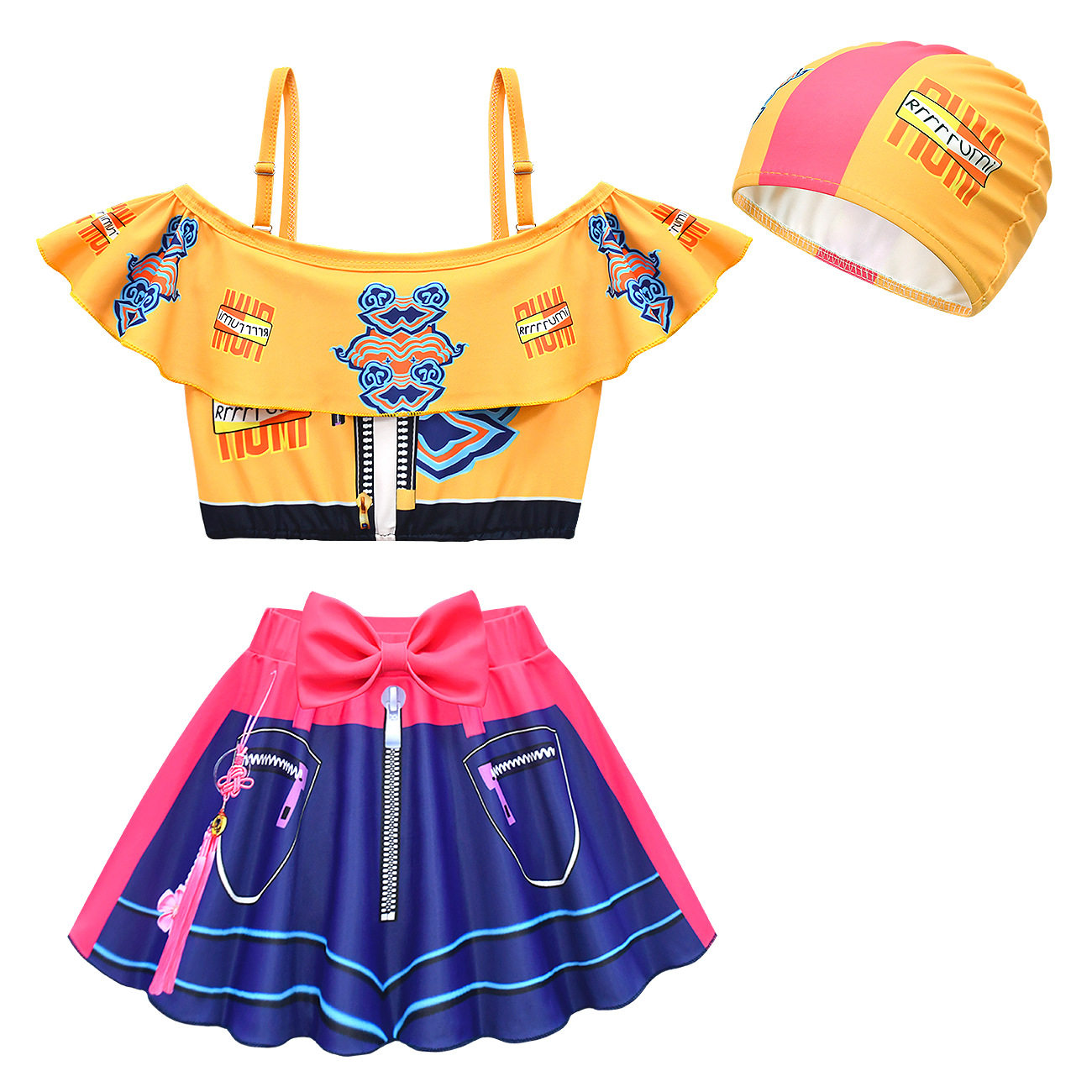 猎魔女团鲁米佐伊米拉女童分体游泳衣吊带短裙两件套温泉可爱泳装,童装/婴儿装/亲子装,泳衣裤,淘宝优惠券,粉丝福利购,淘宝优惠卷