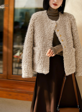 KELE COCO 100%羊毛减龄粉嫩羊剪绒皮草