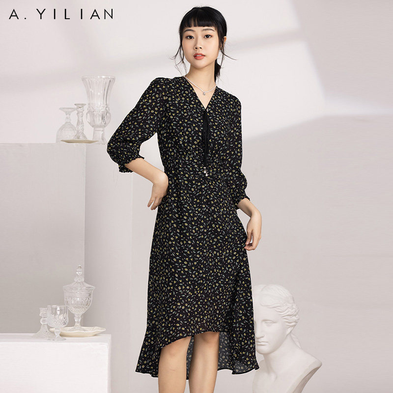 阿依莲a.yilian 复古花料连衣裙,女装/女士精品,连衣裙,淘宝优惠券,粉丝福利购,淘宝优惠卷