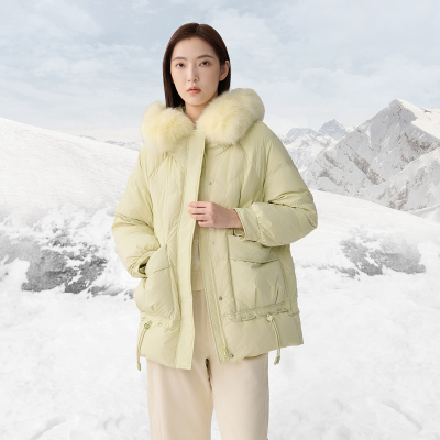 阿依莲a.yilian时尚毛领羽绒服