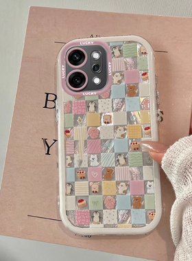 适用小动物O0PPOReno14手机壳13羽纱12泡芙11全包10pro+防摔9保护套8新款7se女6可爱5创意4se爆款3新品ins风