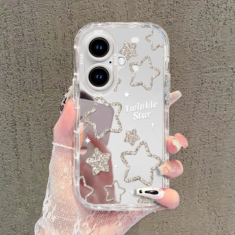 适用苹果16E闪粉星星手机壳15promax新款镜面创意14plus泡芙iPhone13硅胶12气质xsmax高级感8保护套7女11防摔,3C数码配件,手机保护套/壳,淘宝优惠券,粉丝福利购,淘宝优惠卷