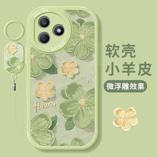 硅胶镜头全包X30MAX艺术X20se女款 网红油画山茶花40GT竞速版 x10防摔x9耐磨X7A保护套 手机壳新款 适用荣耀X50I