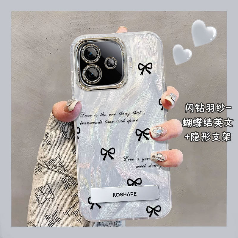 适用蝴蝶结IQOOZ10turboPRO手机壳z9turbo+爆款z8x新品z7小清新z6渐变z5羽纱新款少女带镜头膜防摔保护套专用