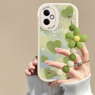 适用于小米红米Note12手机壳新款小羊皮Note11TPro/Note11e春日绿油画爱心Note10/Note9/8/7全包防摔保护套