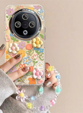 适用涂鸦花朵vivoY300PRO手机壳Y200i爆款Y100专用Y78plus镜头膜77E挂绳76s羽纱70s新款53s女52s防摔11保护套