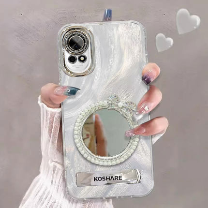 适用华为nova13pro手机壳12Ultra新款11se镜子10羽纱9珍珠蝴蝶结8硅胶7潮流6轻奢5小清新活力版女防摔保护套