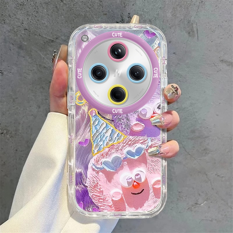 适用油画毛球oppoFindx8pro手机壳x7Ultra新款x6羽纱x5高级感x3全包防摔可爱少女心卡通时尚男生轻奢风创意