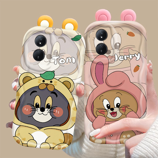 适用荣耀畅玩50plus手机壳新款 可爱猫和老鼠畅玩30plus挂绳畅玩20pro卡通网红硅胶防摔保护套 畅玩40plus女款