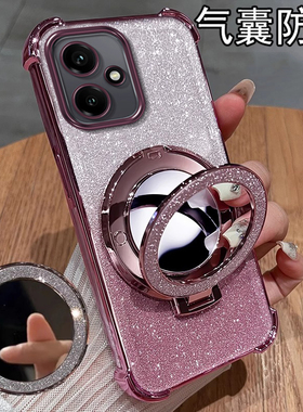 适用镜子honor400荣耀300ultra手机壳200专用100四角90GT/80防摔70PRO+保护套60少女50se新款power全包9X专用