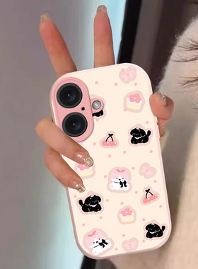 适用苹果樱桃小狗16promax手机壳iPhone15新款14plus女13mini防摔12保护套11全包8高级感7可爱xsmax硅胶6超火