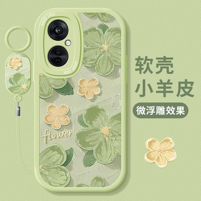 适用OPPOK系列艺术山茶花手机壳
