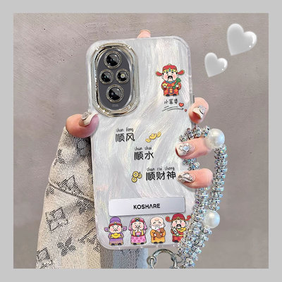 适用荣耀系列财神爷羽纱手机壳