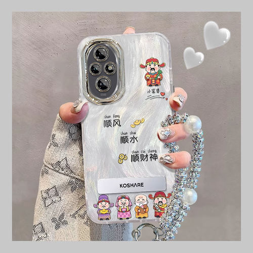 适用荣耀系列财神爷羽纱手机壳