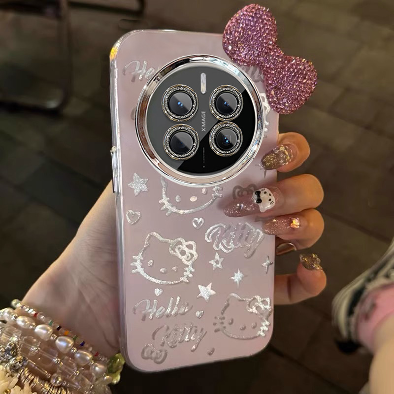 适用HelloKitty凯蒂猫华为mate70pro+手机壳60RS少女心50E羽纱40可爱30镜头膜蝴蝶结全包防摔保护套新款卡通