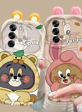 适用OPPOreno12pro手机壳reno11新款reno10pro+可爱8/9pro+挂绳7se猫和老鼠6卡通5k/z网红4se/pro女款3元气版