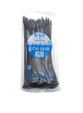 进口凯士士KSS尼龙扎带CV-300B  7.6×300mm 黑色束线带 100PCS