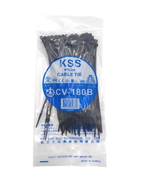 进口 凯士士KSS尼龙扎带CV-180B 3.6×180mm 黑色耐拉承重 100PCS