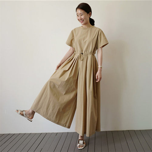 九分阔腿连体裤裙时尚收腰显瘦