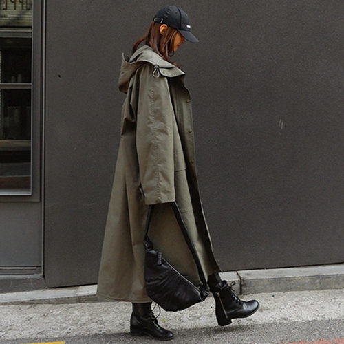 军工装外套过膝长款潮bf风开衫