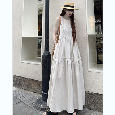 宽松大码显瘦连衣裙无袖打底长裙