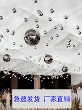 婚庆吊顶装饰球银色电镀球婚礼堂舞台圆形吊球商场橱窗圣诞球布置
